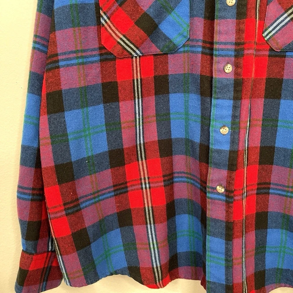 Vintage Outdoor Exchange Mens Plaid Flannel Shirt Size XL Country Ranch Outdoors